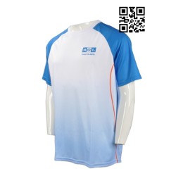 T638訂製男裝T恤款式    製造LOGOT恤款式   自訂T恤款式  T恤制服公司     白色漸變藍色 T638訂製男裝T恤款式    製造LOGOT恤款式   自訂T恤款式  T恤制服公司     白色漸變藍色
